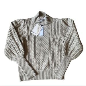 INDUSTRY REPUBLIC CLOTHING Green Tint Cable Knit Turtleneck Sweater Size XS